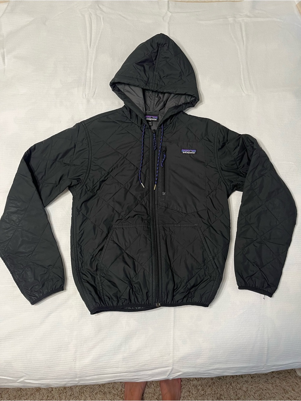 Patagonia Black Quilted Hooded Puffer Jacket